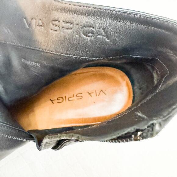 Via Spiga Leather Platform Round Toe Boot Size 8 - Picture 5 of 6